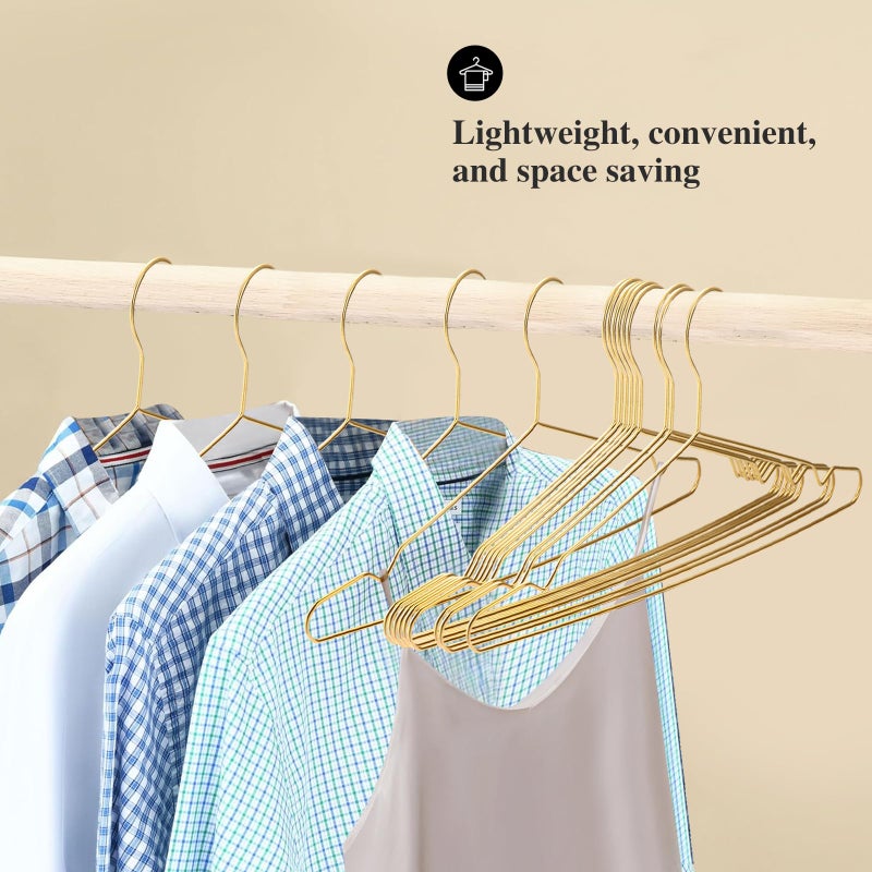 Otiamo 100 Pcs Stainless Steel Gold Metal Hanger for Clothes 16.5" Wire Hangers for Coat Suit Bridal Boutique Dress Closet Dorm Clothing Rack - Image 5