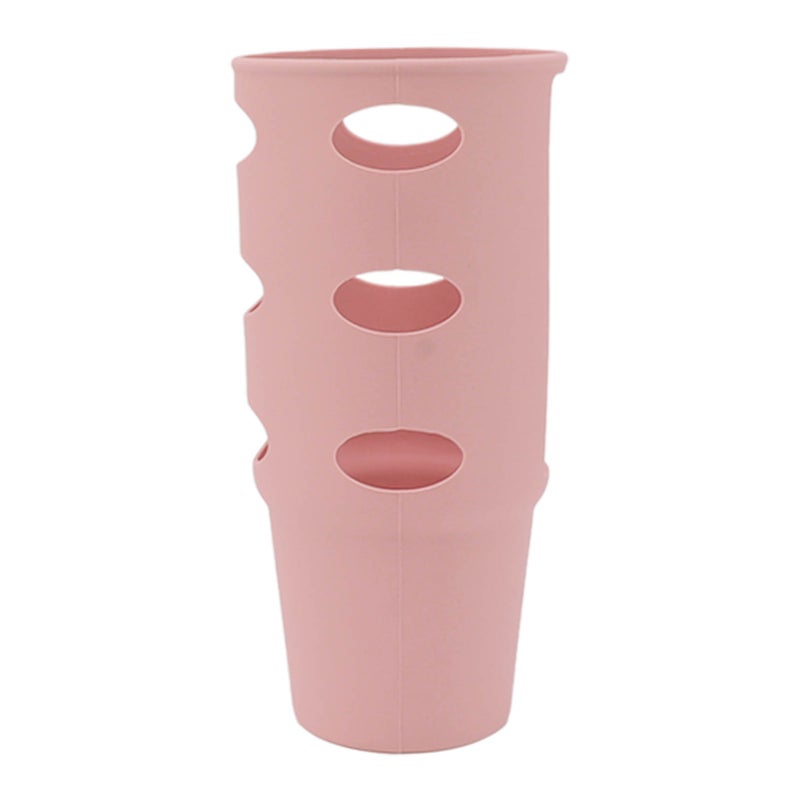 Cup Protector Sleeve Slip Resistant All Wrapped Detachable Silicone Water Cup Boot for 30oz Cups Light Pink - Image 3