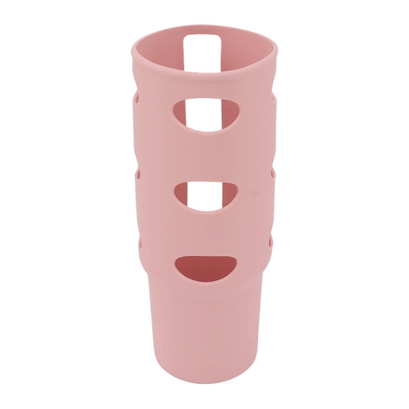 Cup Protector Sleeve Slip Resistant All Wrapped Detachable Silicone Water Cup Boot for 30oz Cups Light Pink - Image 2