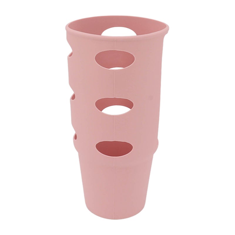 Cup Protector Sleeve Slip Resistant All Wrapped Detachable Silicone Water Cup Boot for 30oz Cups Light Pink - Image 4