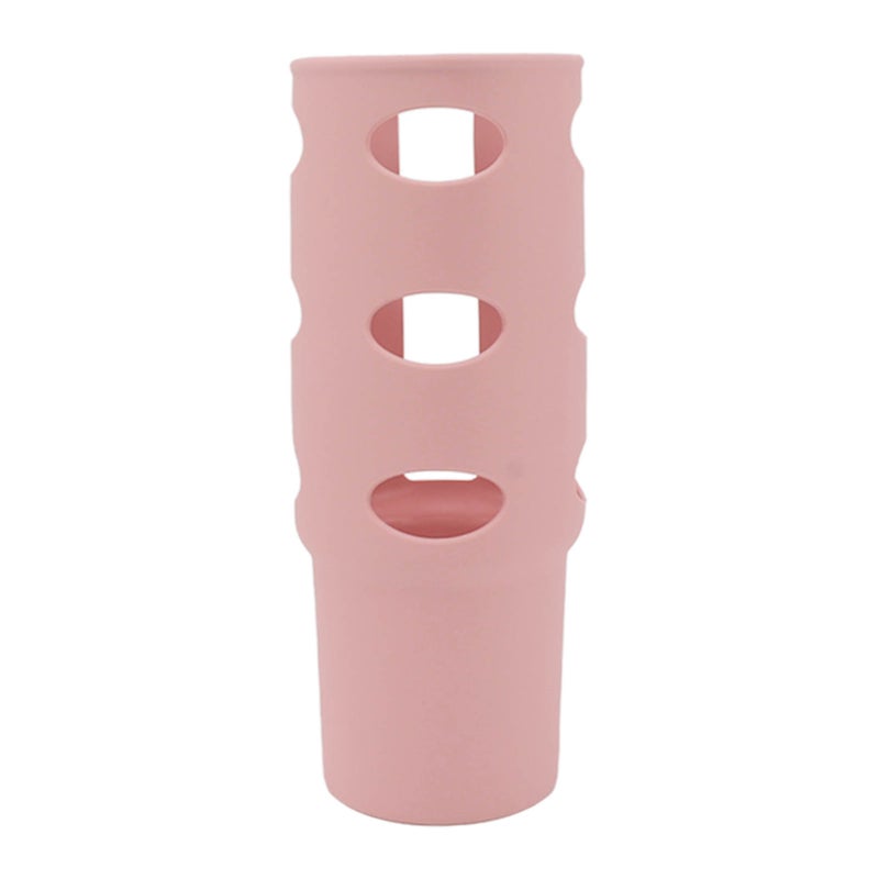 Cup Protector Sleeve Slip Resistant All Wrapped Detachable Silicone Water Cup Boot for 30oz Cups Light Pink - Image 1