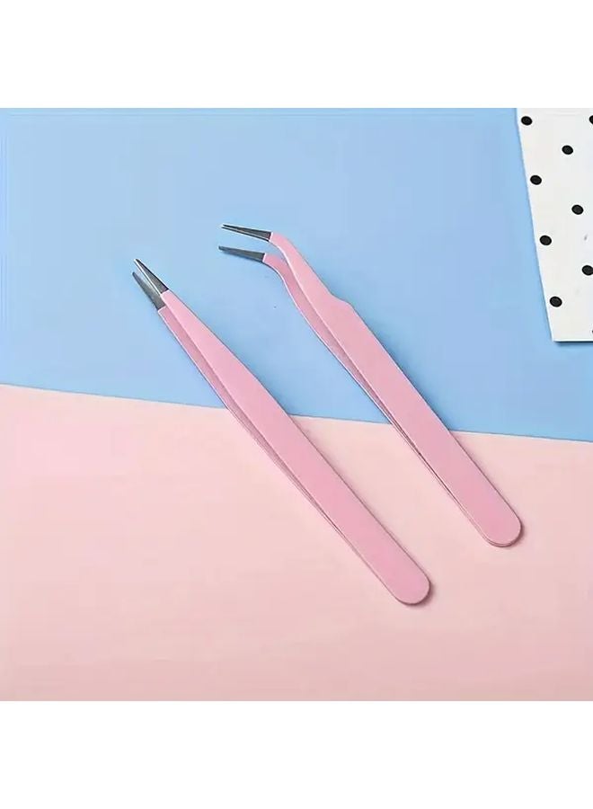 Professional Precision Pliers Like Tweezers Kit Ergonomic Handle Color Coded Tips Pink - Image 1