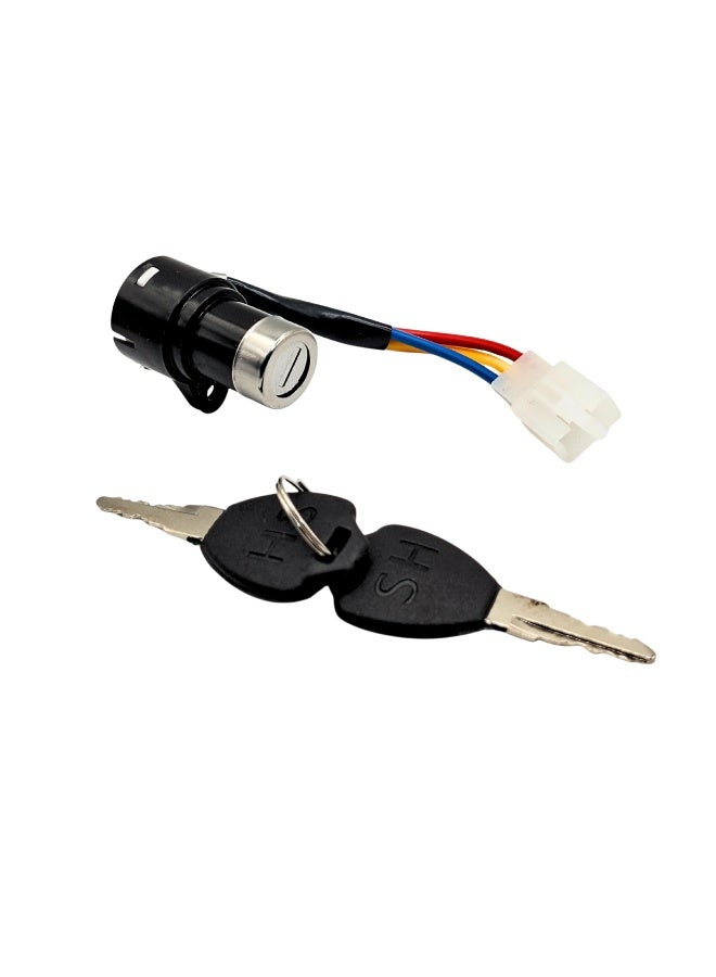 FUKUKAWA Electric Scooter Ignition Key Lock with 3 Pin Connector and 2 Keys for E-Bikes, Delivery Scooters and Electric Bikes - Image 3