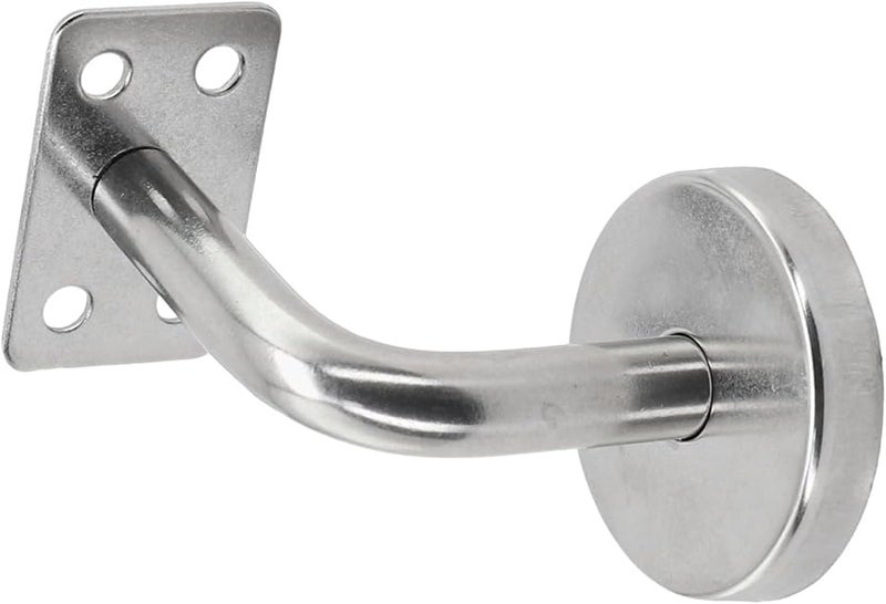 قوس درابزين من الفولاذ المقاوم للصدأ مثبت على الحائط مقاس 60 مم × 60 مم فضي دعامة سور الدرج - Image 3