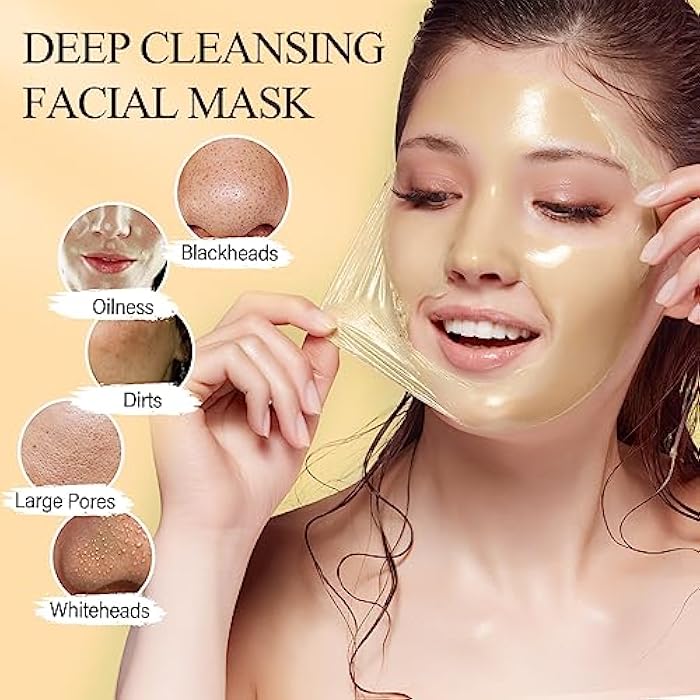 SHVYOG Vitamin C Peel Off Face Mask, Peel Off Mask with Turmeric, Blackhead Remover & Deep Cleansing Face Peel Mask, Vitamin C Exfoliating Face Mask for Blackheads, Large Pores, Dirts, Oil - Image 3