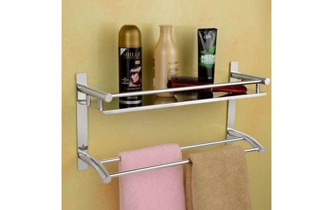 Filox Multi-Purpose Towel Holder for Bathroom | Stainless Steel & Aluminum Wall Mounted Towel Bar Rack | Durable & Rust-Free Bathroom Accessory - Image 3