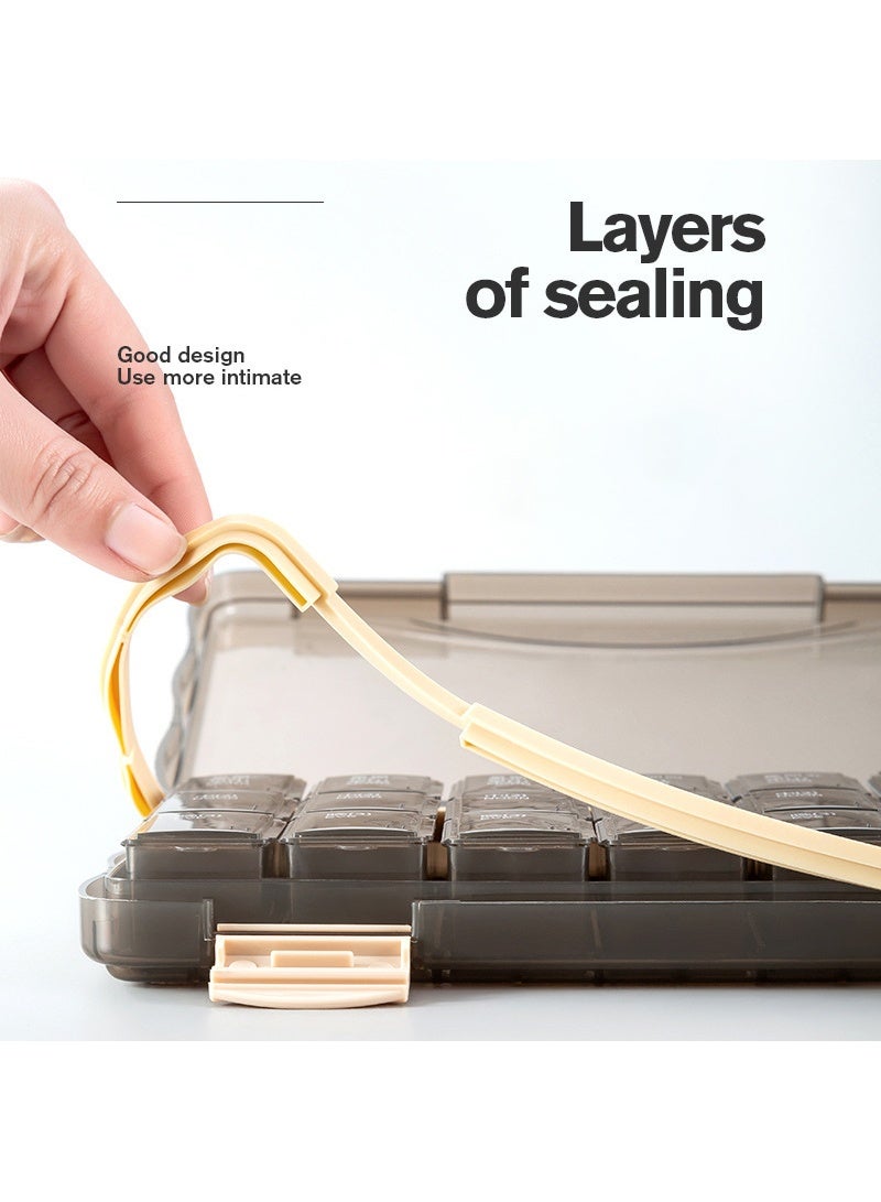 lebonaer Pill Organizer 3 Times a Day - Weekly Pill Organizer 3 Times a Day - Large Pill Box 7 Day Medicine Organizer Pill Case, Pill Box Organizer Container, Daily Pill Box 3 Times a Day for Vitamins (Brown) - Image 2