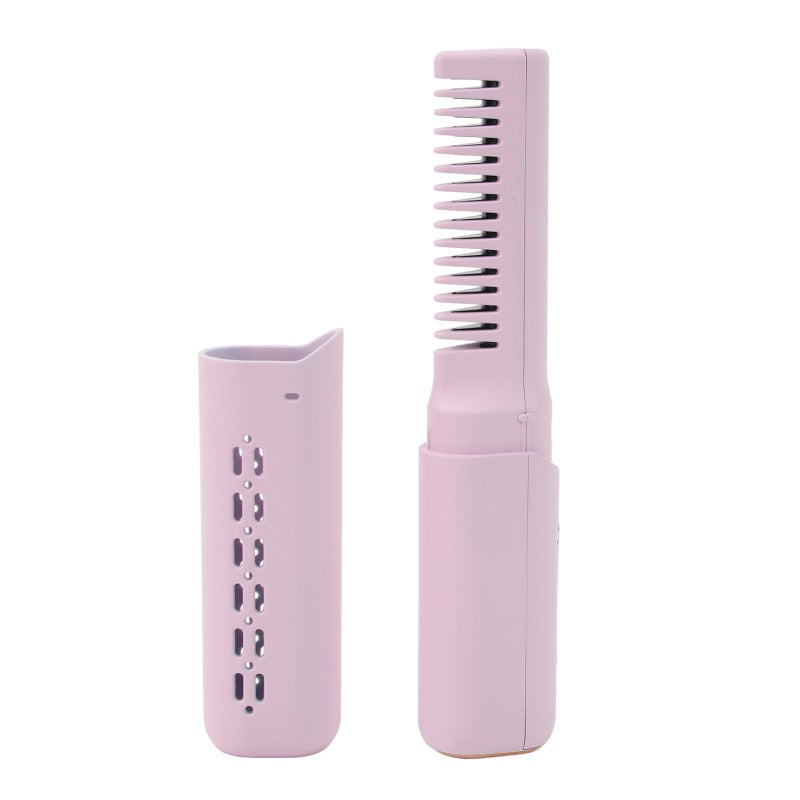 Cordless Mini Hair Straightener: 2 In 1 Functionality, 3 Adjustable Temperature Settings, Anti Scald Design - Quick Heat Wireless Flat Iron Brush for Travel, Home On The Go Styling - Image 3