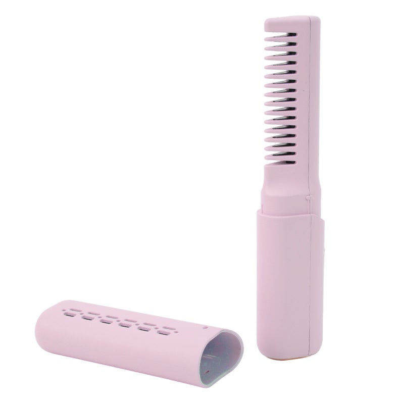 Cordless Mini Hair Straightener: 2 In 1 Functionality, 3 Adjustable Temperature Settings, Anti Scald Design - Quick Heat Wireless Flat Iron Brush for Travel, Home On The Go Styling - Image 2