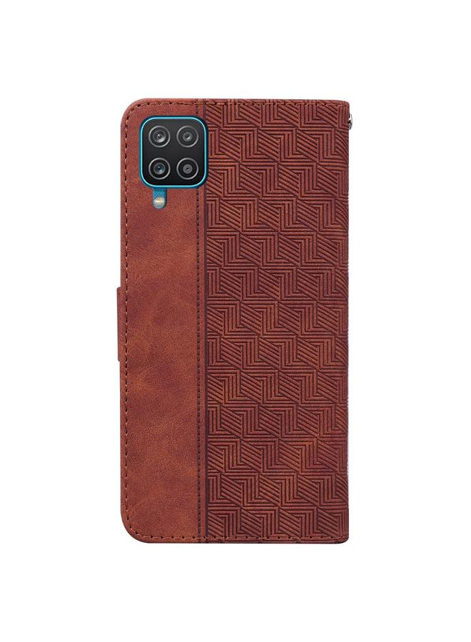 S-TOP Case For Samsung Galaxy A12 5G Geometric Embossed Leather Phone Case - Image 3
