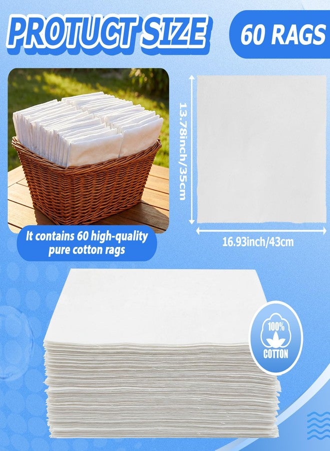 Teecyhooo 60 Pack Terry Cloth Towels for Cleaning, 14" x 17", 100% Cotton Washable Heavy Duty Bar Mop Absorbent Quick Dry Cleaning Rags for Housekeeping, Home, Kitchen, Garage - Image 2