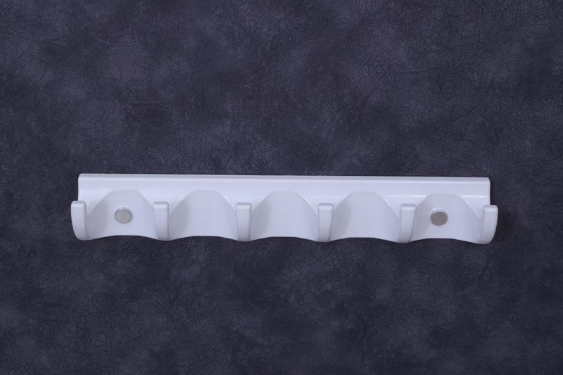 RAYNO Hooks Wall Mounted 6 Hook Hanger with Screw Wall Mounted Towel Robe Clothes Hat Hook for Bathroom Bathroom Wall Door for Towel (White)