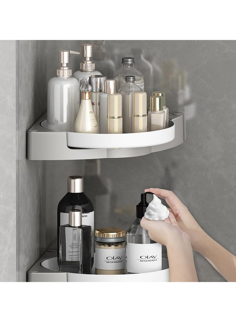 general Corner shower racks, shower organisers, 360° swivel corner shower racks, wall-mounted shower racks without drilled holes for bathrooms, dormitories and kitchens - Image 2