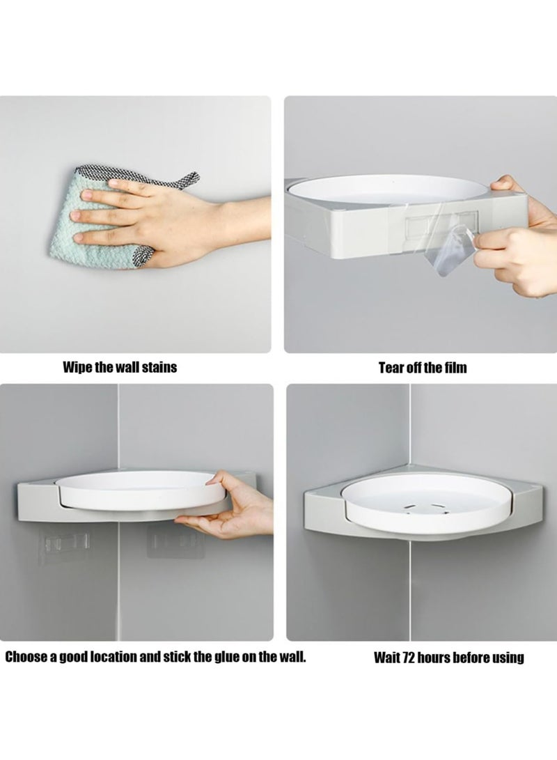 general Corner shower racks, shower organisers, 360° swivel corner shower racks, wall-mounted shower racks without drilled holes for bathrooms, dormitories and kitchens - Image 4