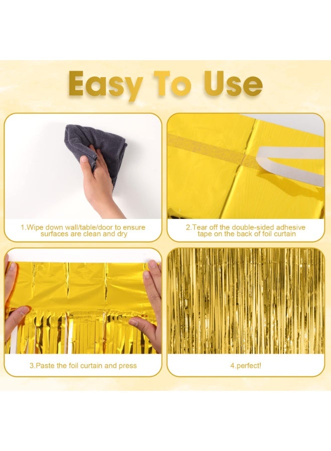 Mordely Metallic Foil Fringe Curtain, Shiny Tinsel Backdrop with Adhesive Strip, 3.3 x 6.5 FT for Birthday, Wedding & Graduation - Image 4
