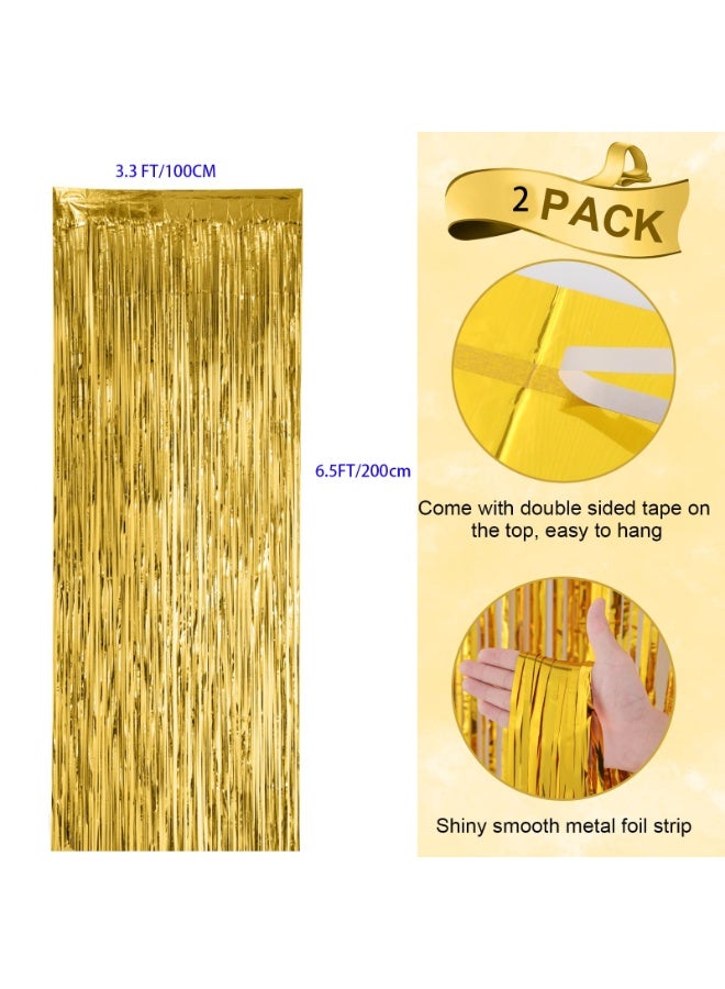Mordely Metallic Foil Fringe Curtain, Shiny Tinsel Backdrop with Adhesive Strip, 3.3 x 6.5 FT for Birthday, Wedding & Graduation - Image 3