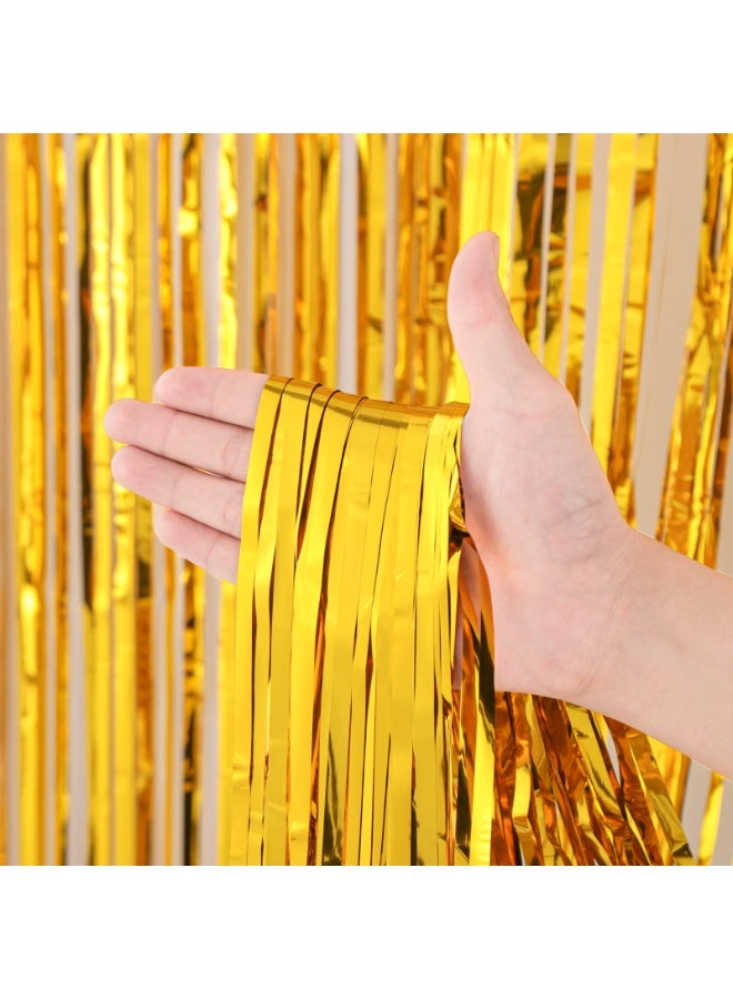 Mordely Metallic Foil Fringe Curtain, Shiny Tinsel Backdrop with Adhesive Strip, 3.3 x 6.5 FT for Birthday, Wedding & Graduation - Image 2