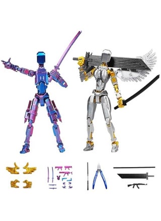T13 Action Figure Set, Titan 13 t Action Figure 3D Printed 13 Action Figure Articulated, for Collectors Desktop Decorations, Silver Angel & Red Blue with Tools Need Assemble - pzsku/Z28B9175EB24023780941Z/45/_/1739803720/79b711e5-431d-4991-92b0-25605e156dfa