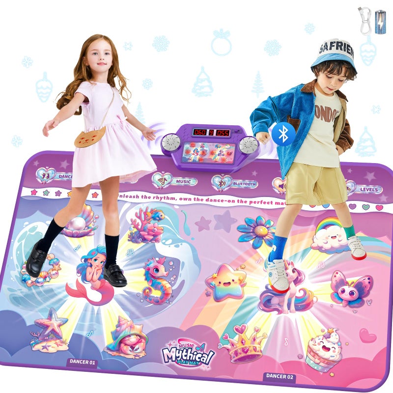 maysida Extra Large Dance Mat for Kids Rechargeable Bluetooth Dance Mats Toy with Lightup 12 for Girls Kids Dance Pad Challenge Games Christmas Birthday Gifts Ideas for Kid Ages 312 - Image 3