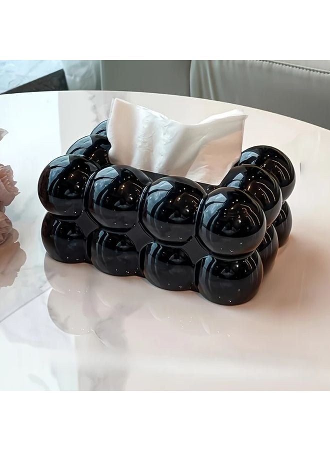 Black Cloud Shaped Tissue Box Holder Decorative Napkin Rack For Home Desk - Image 1