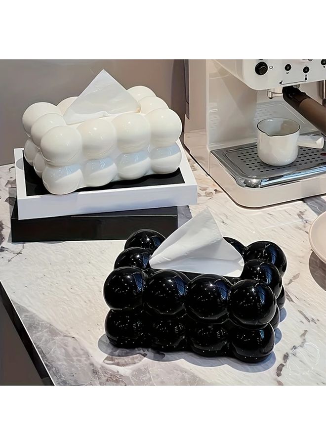 Black Cloud Shaped Tissue Box Holder Decorative Napkin Rack For Home Desk - Image 4