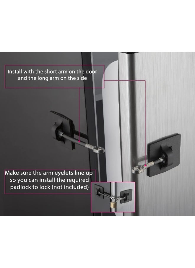 Generic - Guardianite Computer Security Products 2-Pack Refrigerator Lock (2-Pack, Black with Keyed Padlock) - Image 1