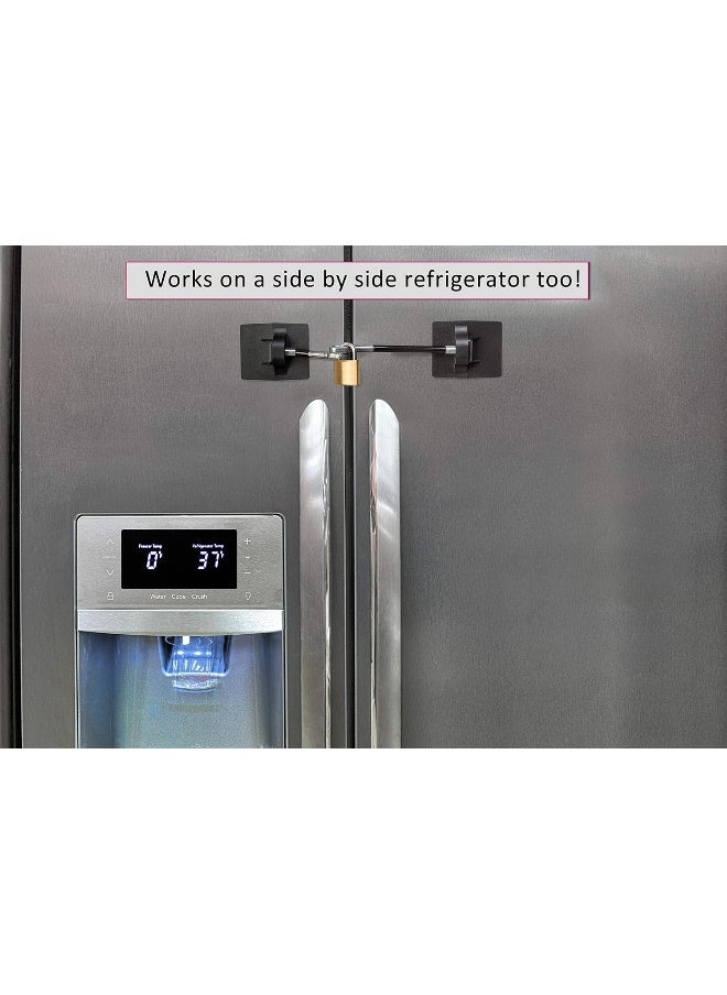 Generic - Guardianite Computer Security Products 2-Pack Refrigerator Lock (2-Pack, Black with Keyed Padlock) - Image 1