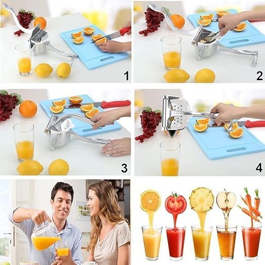 BBD kitchen shop Hirnaya Varna Manual Heavy Quality Fruit Juicer Hand Press Kitchen Aluminium Alloy with Teflon Coating Orange Lemon Lime Pomegranate Hand Juicer - Image 2