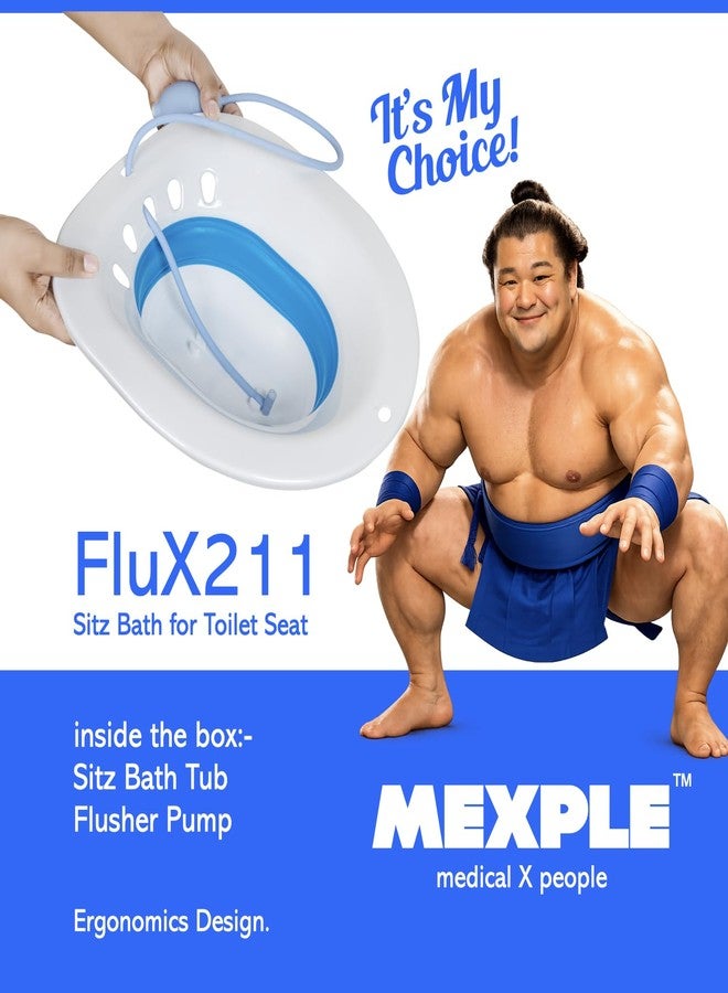 MEXPLE FluX211 Sitz Bath Tub for Fissure With Pressure Pump | Foldable Sitz Bath Tub for Pregnant Women | Suitable for Postpartum Care, Hemorrhoids Recovery | For Toilet Seat & Chair - MultiColor - Image 2