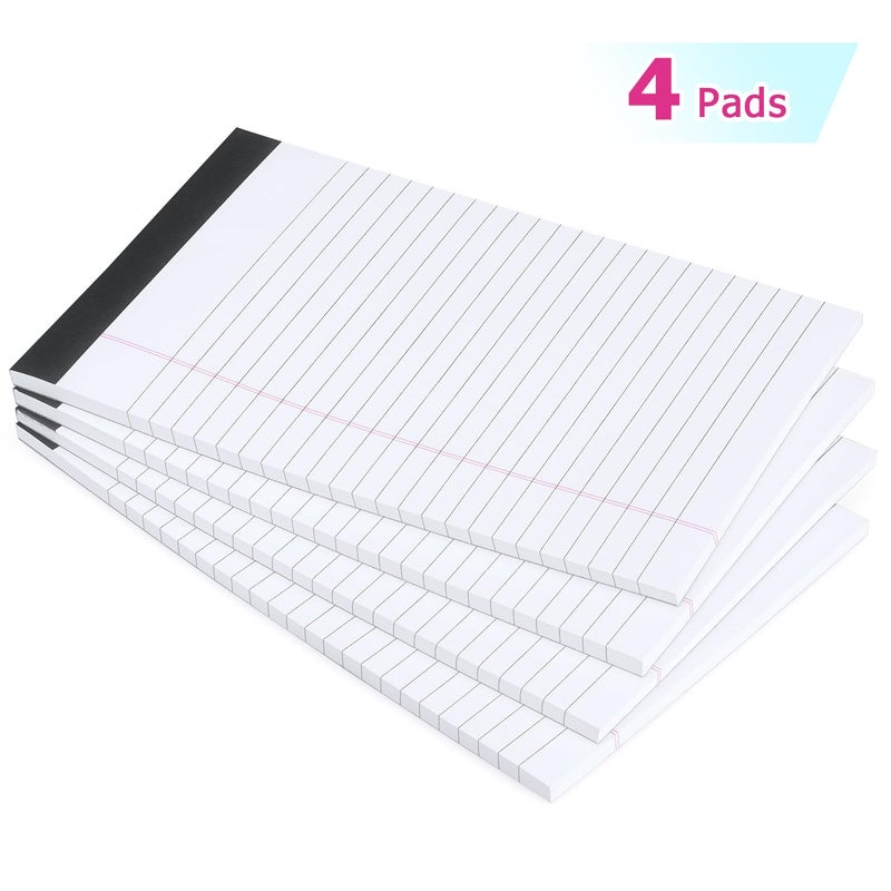 ZZTX Legal Pads Note Pads 5 x 8 Inch Lined Writing Pads, 50 Sheets Per Writing Pad, 4 Pack (White) - Image 2