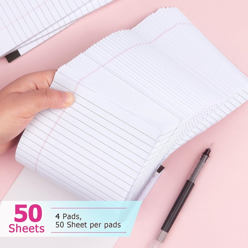 ZZTX Legal Pads Note Pads 5 x 8 Inch Lined Writing Pads, 50 Sheets Per Writing Pad, 4 Pack (White) - Image 4