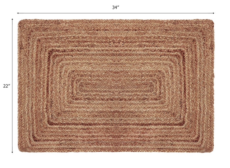 COTTON CRAFT Jute Rug - Braided 100% Jute Door Mat - Woven Neutral Reversible Small Rug - Entryway Kitchen Living Room Bedroom Bathroom Farmhouse Rustic Boho Door Mat Throw Carpet - 22x34 - Natural - Image 3