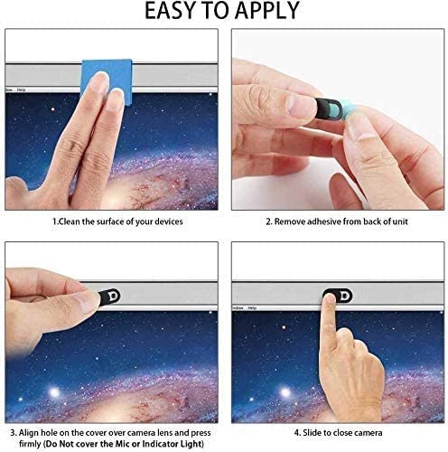 STRIFF Webcam Cover Slide, Ultra Thin Laptop Camera Cover Slide Blocker for Computer MacBook Pro iMac PC Tablet (Pack of 3), Black - Image 2