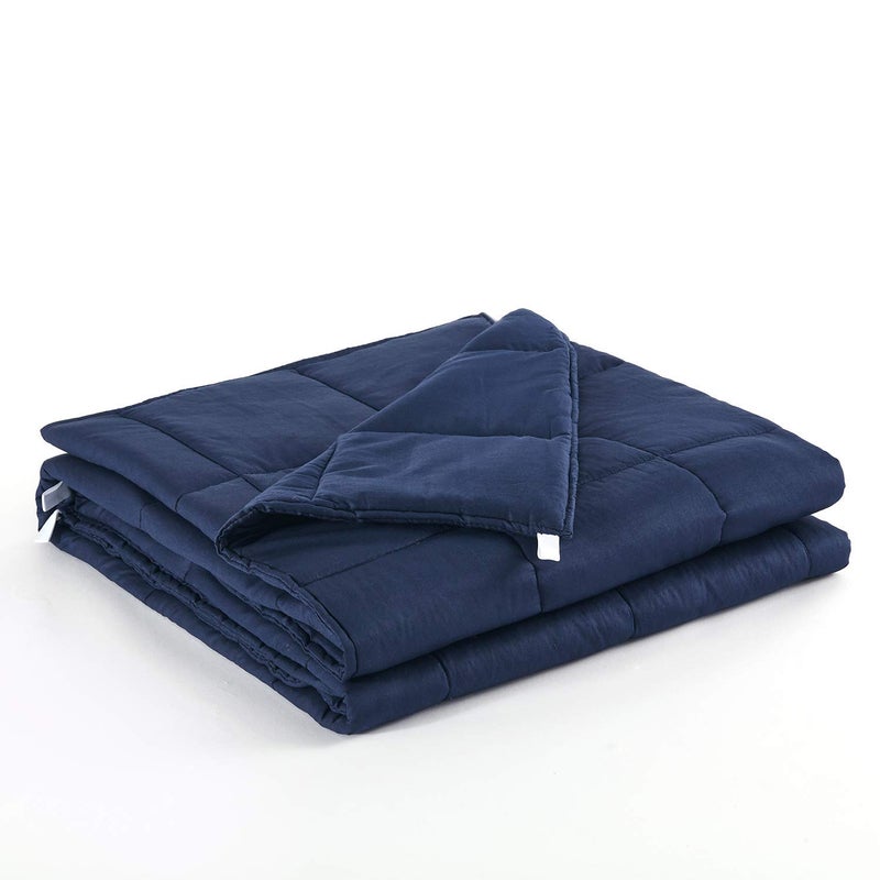 RelaxBlanket Weighted Blanket  60x8010lbs  for Individual Between 90150 lbs  Premium Cotton Material with Glass Beads  Navy
