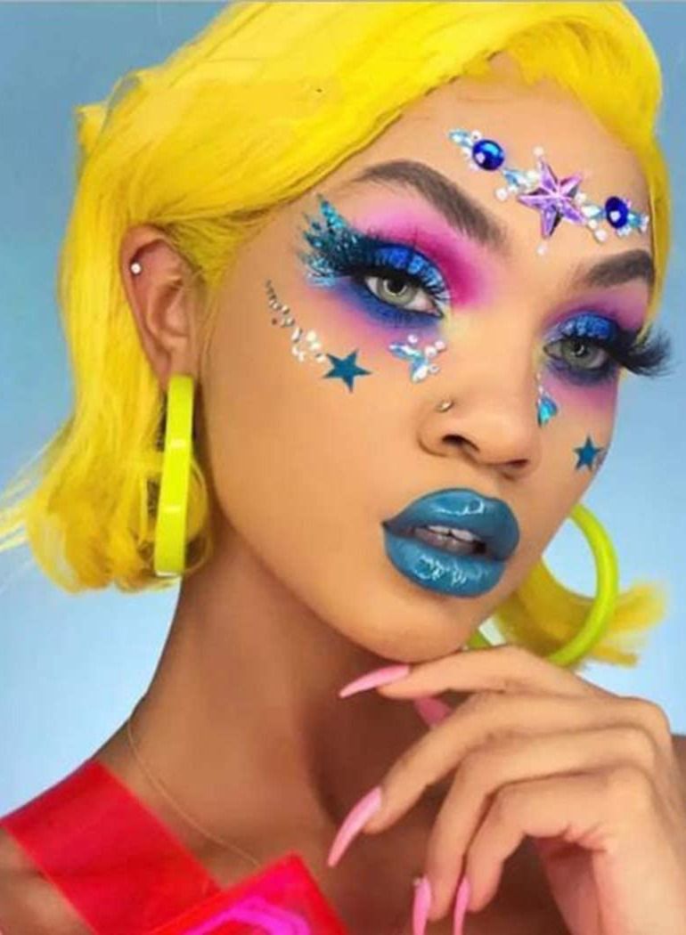 Excefore Face Stickers, Crystal Star Glitter Stickers Festival Mermaid Body Jewels, Gems Rave Party Decorarion Accessories for Women and Girls  - Image 5