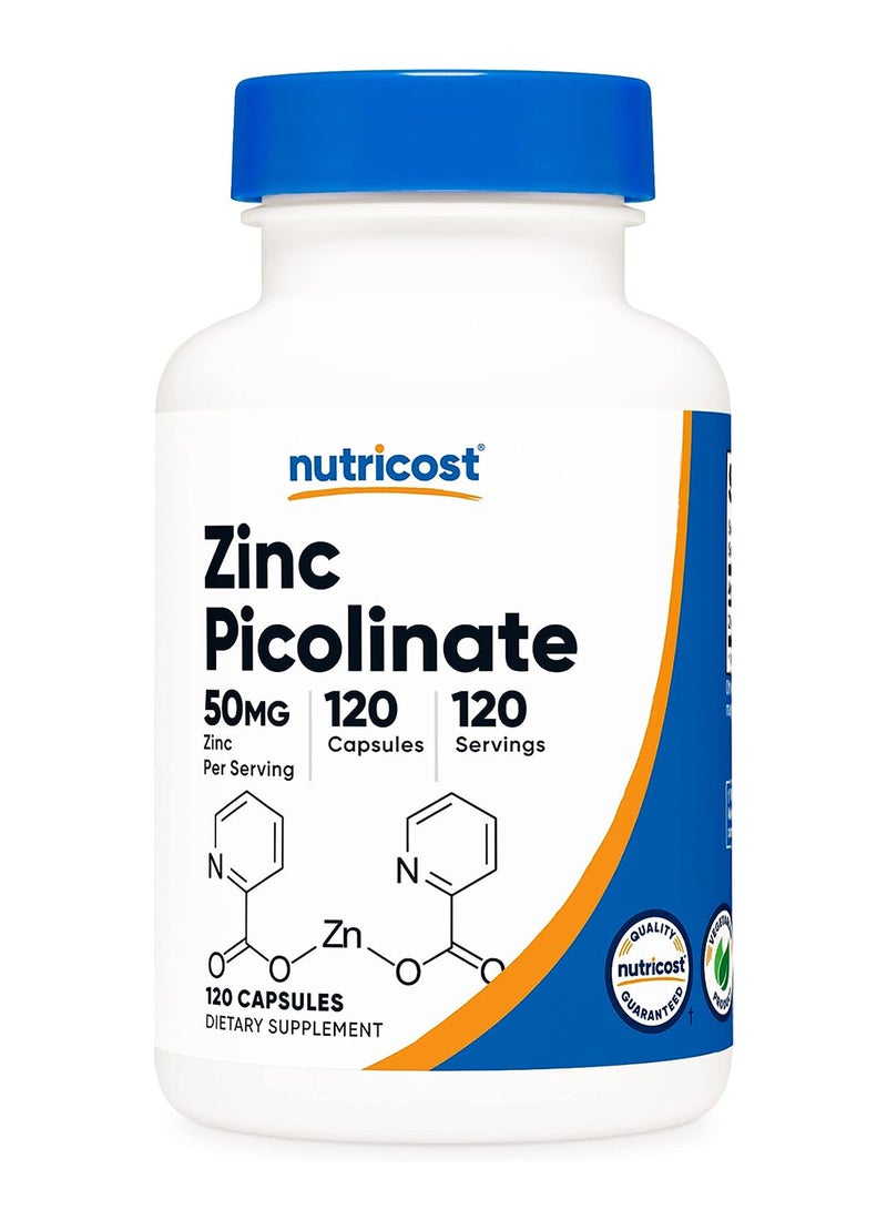 Nutricost Zinc Picolinate 50 Mg 120 Vegetarian Capsules - Image 1