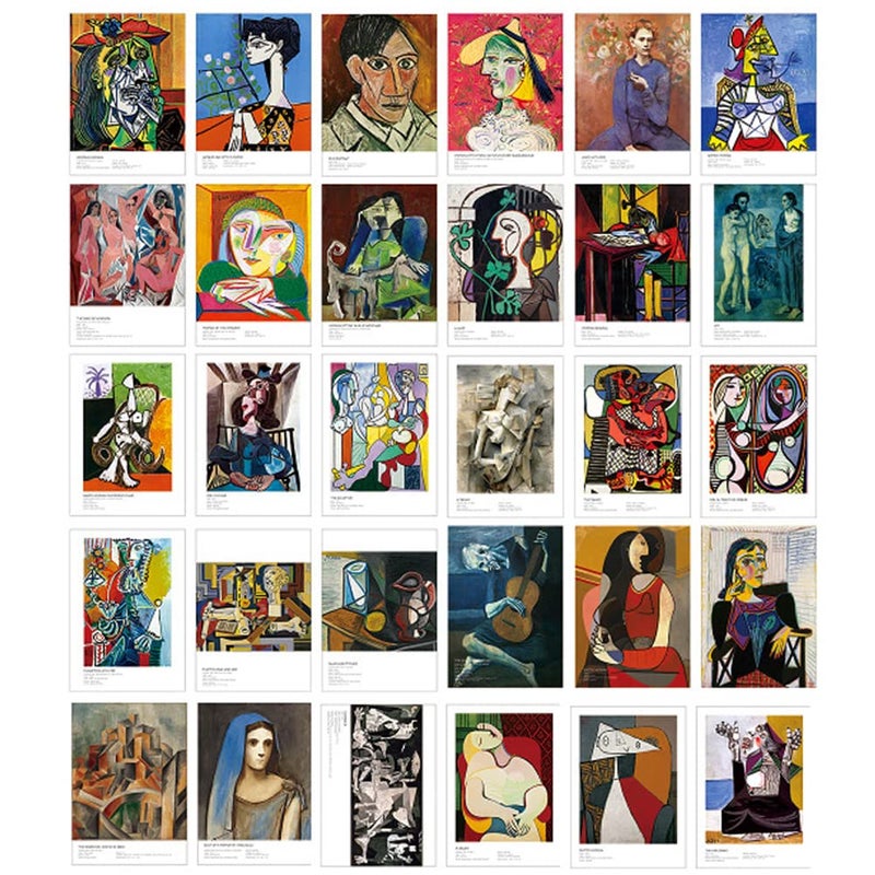 HOSTEESSCHOICE Beautiful Art Postcards set of 30 Post card of Pablo Picasso variety pack Famous Painting Scenery,4 x 6 Inches - Image 1