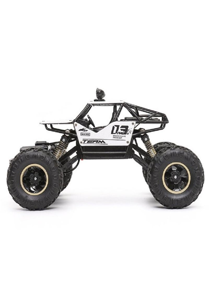 توي لاند سيارة تحكم عن بعد قابلة لإعادة الشحن بتردد 2.4 جيجاهرتز مصنوعة من سبيكة معدنية، بمقياس 1:16، مخصصة للطرق الوعرة، مزودة بنظام امتصاص الصدمات - فضية اللون - Image 2