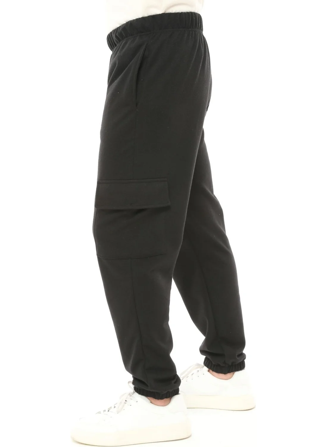 Defy'S Men's Cargo Pocket Jogger Sweatpants Black