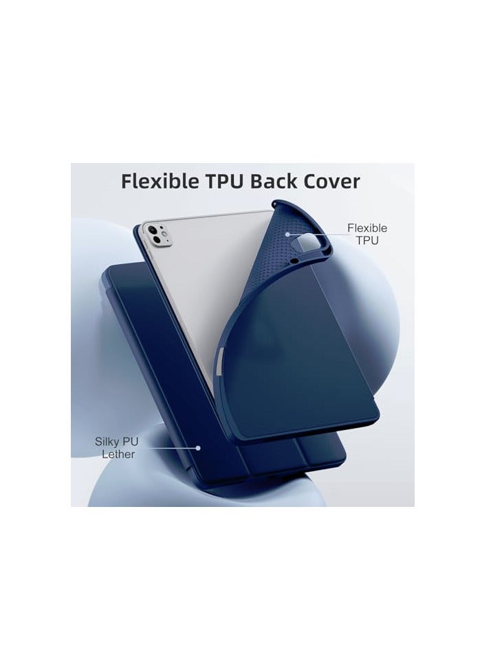 Case Cover for Apple iPad Pro 13 inch 2024 Cover, Pencil Case for iPad Pro 13 M4 2024 with Pencil Holder [Soft Flexible Case] Recoil Series -blue - Image 4