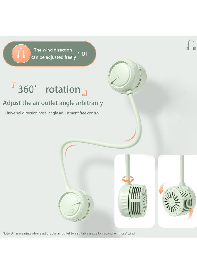 Adando Adando Hanging neck fan Turbo fan with Headphone design Wire-wound bladeless 360 degree fan Strong wind silent Usb charging fan Mini sport fan Suitable for going out/travel/sports All people  - Image 2