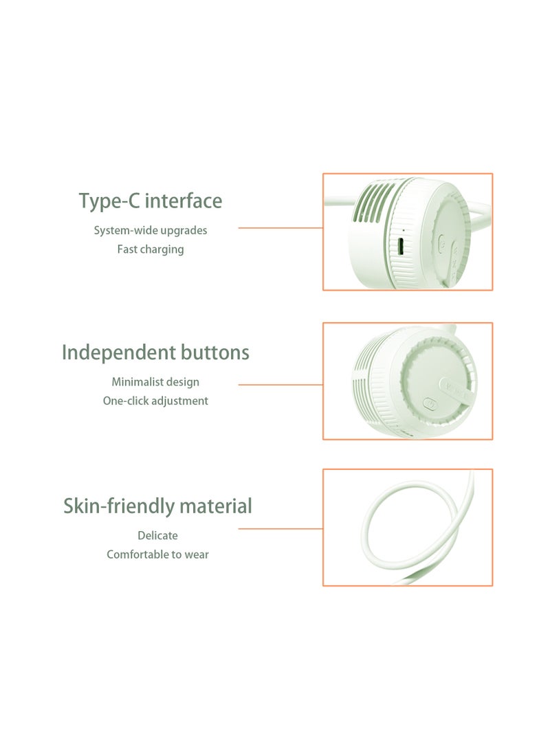 Adando Adando Hanging neck fan Turbo fan with Headphone design Wire-wound bladeless 360 degree fan Strong wind silent Usb charging fan Mini sport fan Suitable for going out/travel/sports All people  - Image 5