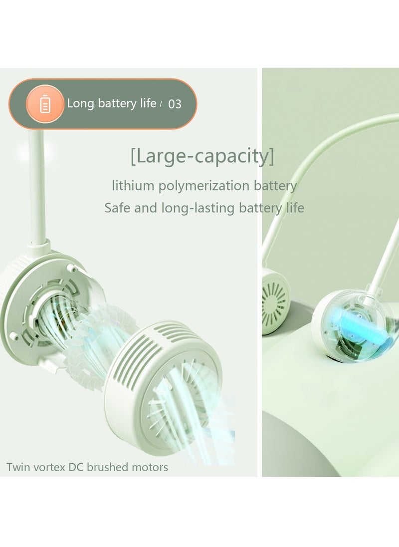 Adando Adando Hanging neck fan Turbo fan with Headphone design Wire-wound bladeless 360 degree fan Strong wind silent Usb charging fan Mini sport fan Suitable for going out/travel/sports All people  - Image 4