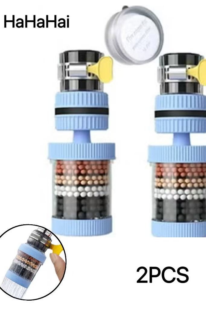 HaHaHai 2PCS Sink Filter Water Faucet, Universal 360 Degree Rotating Sink Filter , 6 Layer Cartridge Activated Carbon Filters,Kitchen Faucet Water Filter for Home Kitchen Bathroom - Image 1