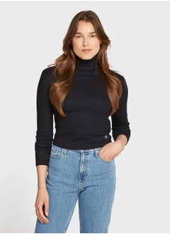 Calvin Klein Jeans WOVEN LABEL RIB ROLLNECK  - Image 1
