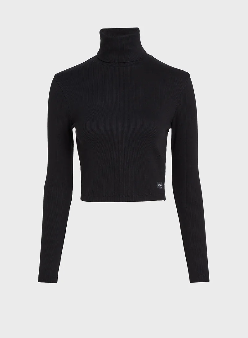 كالفن كلاين جينز WOVEN LABEL RIB ROLLNECK