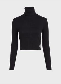 Calvin Klein Jeans WOVEN LABEL RIB ROLLNECK  - Image 4