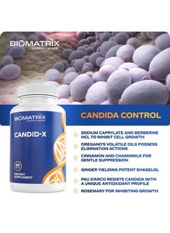 BioMatrix Candidx ; Gut Balancing Formula With Oregano Sodium Caprylate Chamomile For Men And Women Digestion Relief ; 90 Capsules  - Image 4