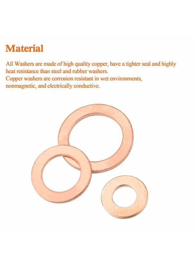 NACX M6 Flat Washer Copper Sealing Ring, 6mm ID 10mm OD 1mm Thickness Metric Sealing Gasket, 100 Pieces - Image 4