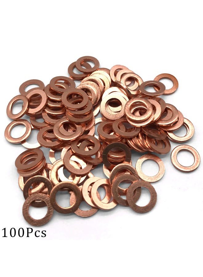 NACX M6 Flat Washer Copper Sealing Ring, 6mm ID 10mm OD 1mm Thickness Metric Sealing Gasket, 100 Pieces - Image 3